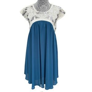 Altar’d State Women’s M Moroccan Blue & White Sequined Cocktail Dress NWT